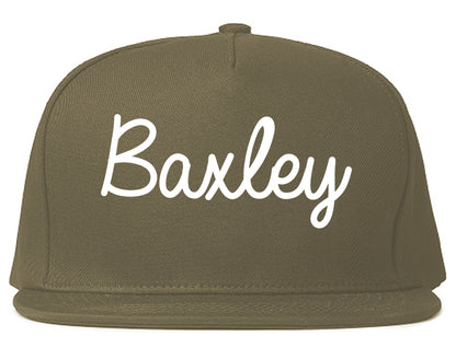Baxley Georgia GA Script Mens Snapback Hat Grey