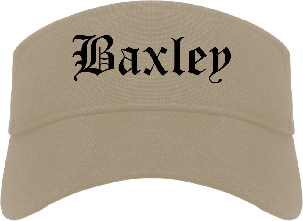 Baxley Georgia GA Old English Mens Visor Cap Hat Khaki