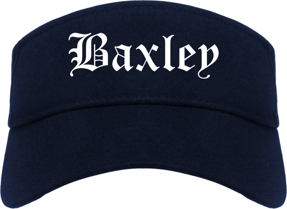 Baxley Georgia GA Old English Mens Visor Cap Hat Navy Blue