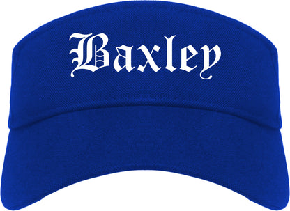Baxley Georgia GA Old English Mens Visor Cap Hat Royal Blue