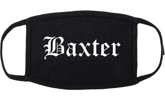 Baxter Minnesota MN Old English Cotton Face Mask Black