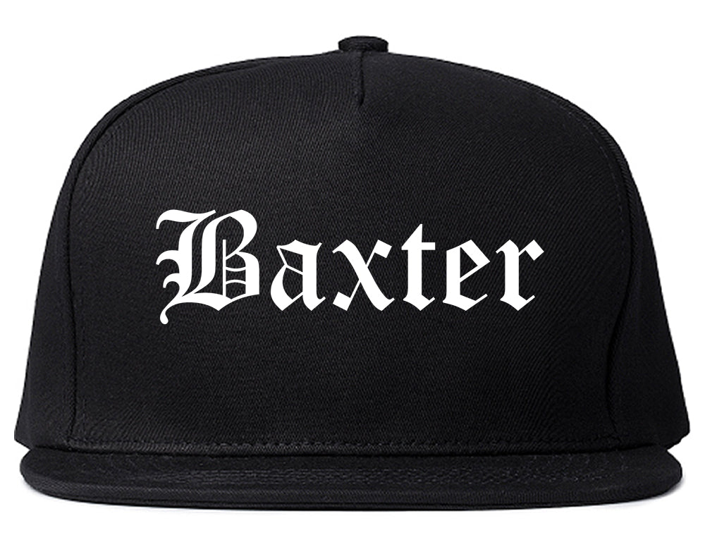Baxter Minnesota MN Old English Mens Snapback Hat Black