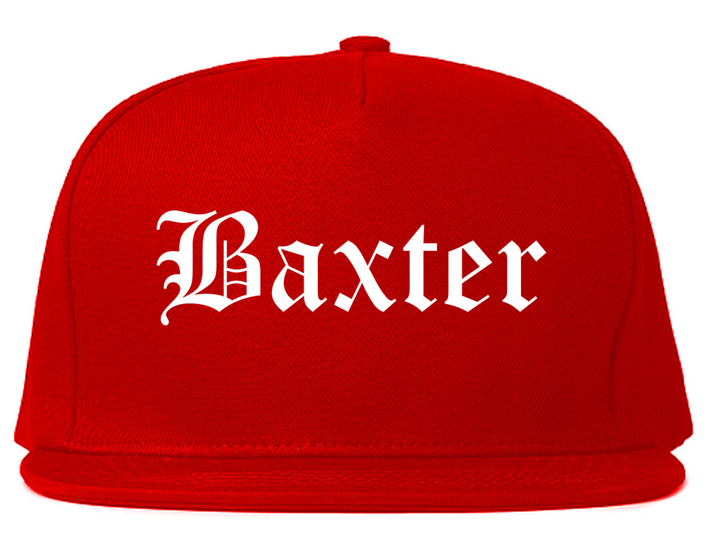 Baxter Minnesota MN Old English Mens Snapback Hat Red