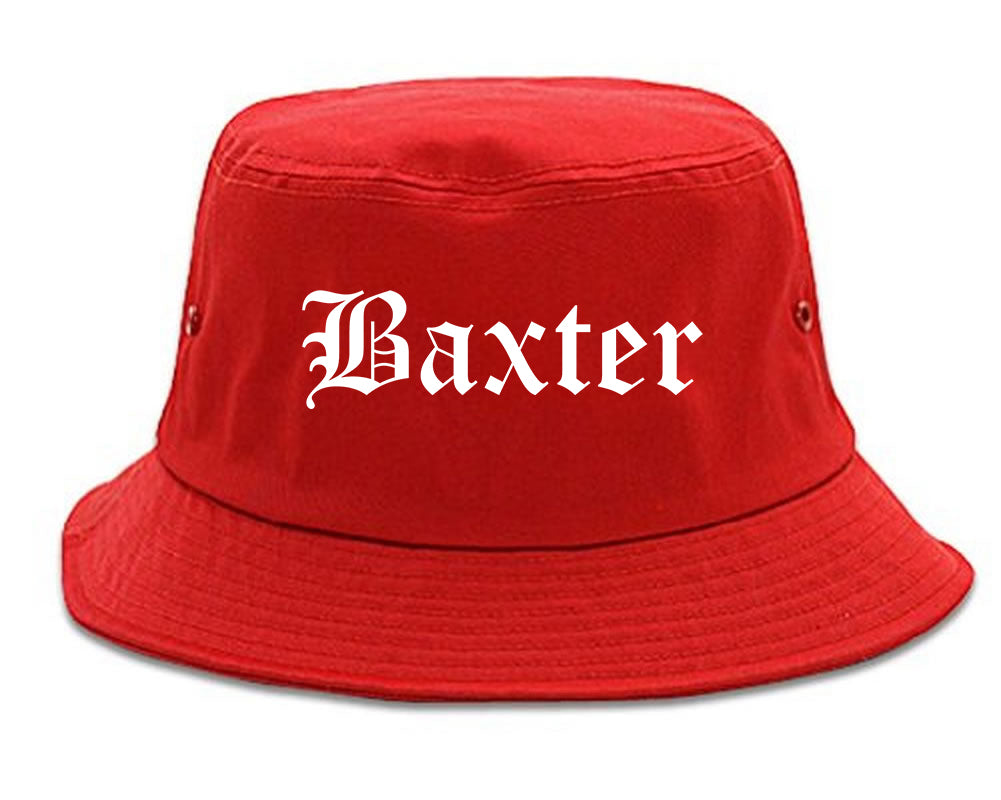 Baxter Minnesota MN Old English Mens Bucket Hat Red