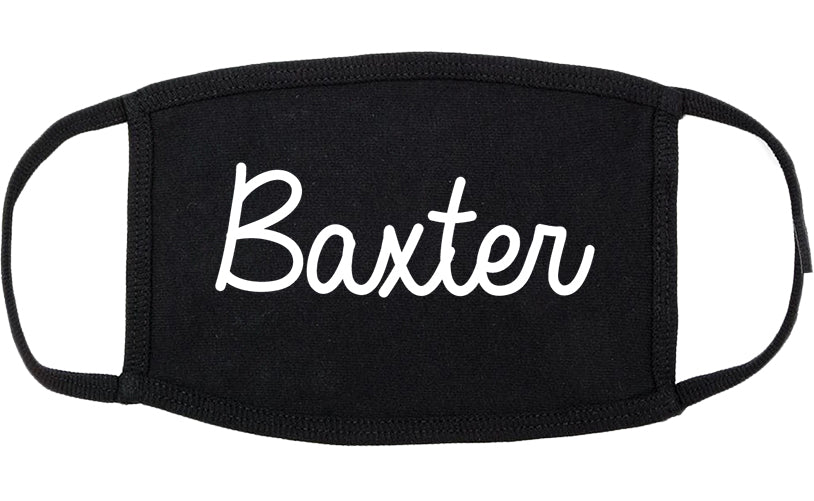Baxter Minnesota MN Script Cotton Face Mask Black