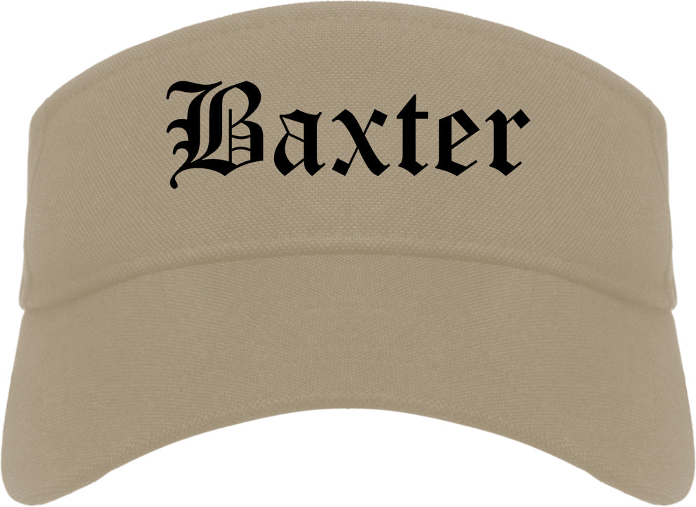 Baxter Minnesota MN Old English Mens Visor Cap Hat Khaki