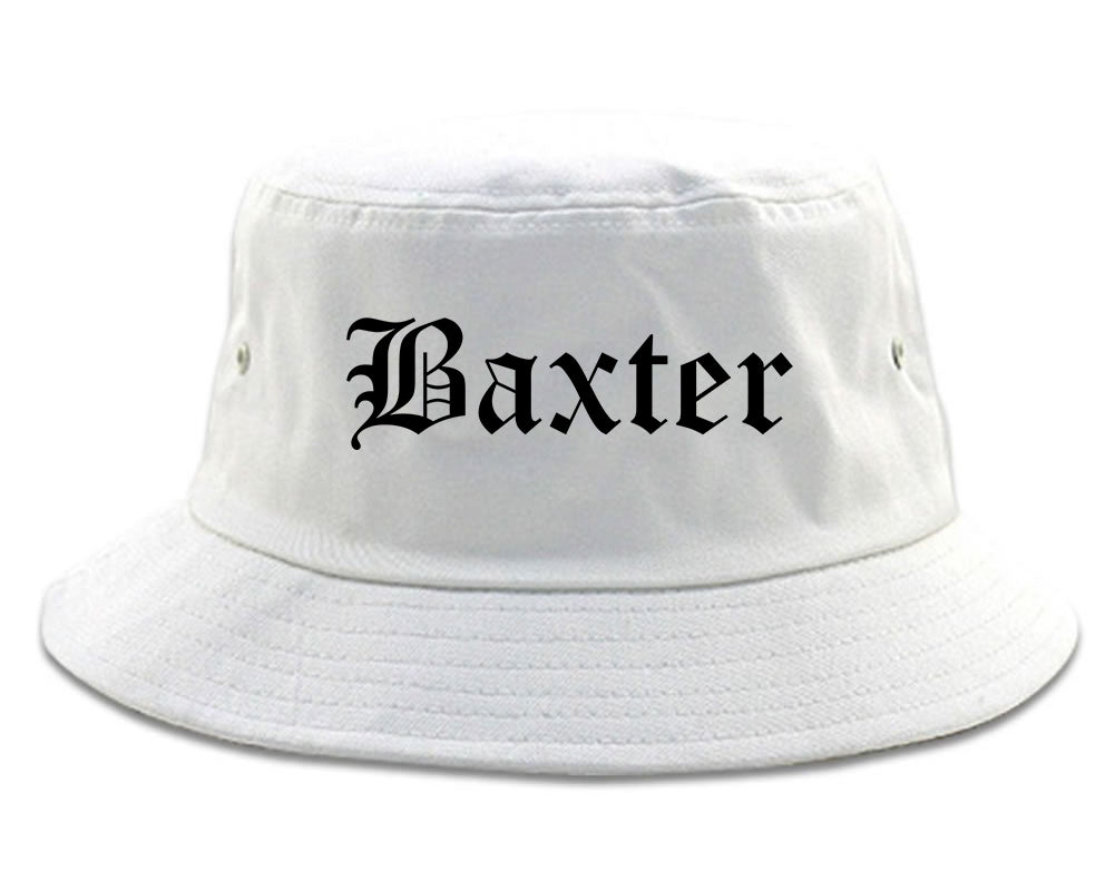 Baxter Minnesota MN Old English Mens Bucket Hat White