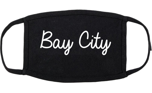 Bay City Michigan MI Script Cotton Face Mask Black