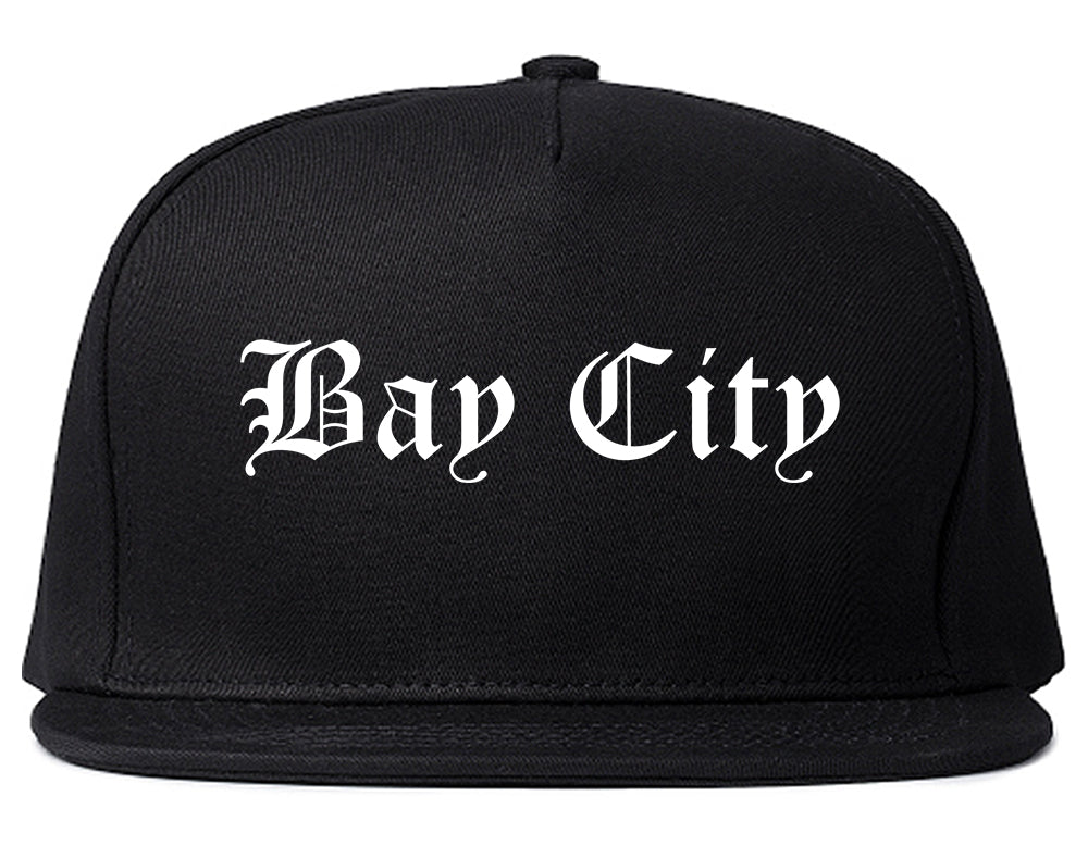 Bay City Texas TX Old English Mens Snapback Hat Black