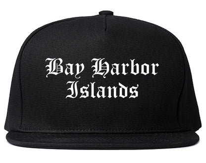 Bay Harbor Islands Florida FL Old English Mens Snapback Hat Black