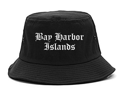 Bay Harbor Islands Florida FL Old English Mens Bucket Hat Black