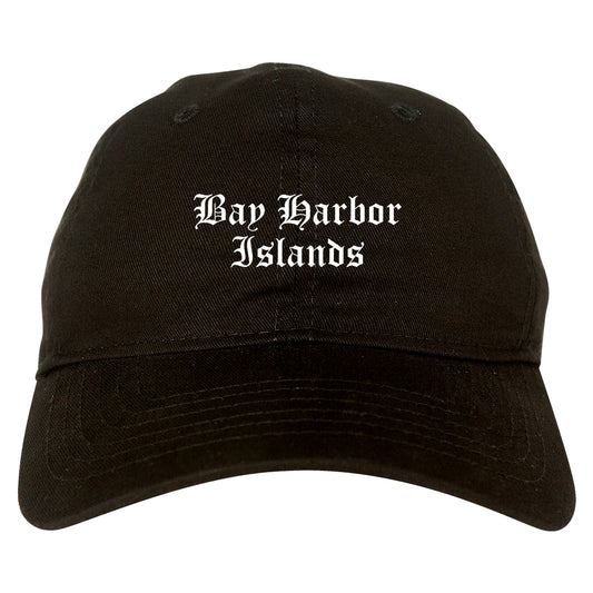 Bay Harbor Islands Florida FL Old English Mens Dad Hat Baseball Cap Black