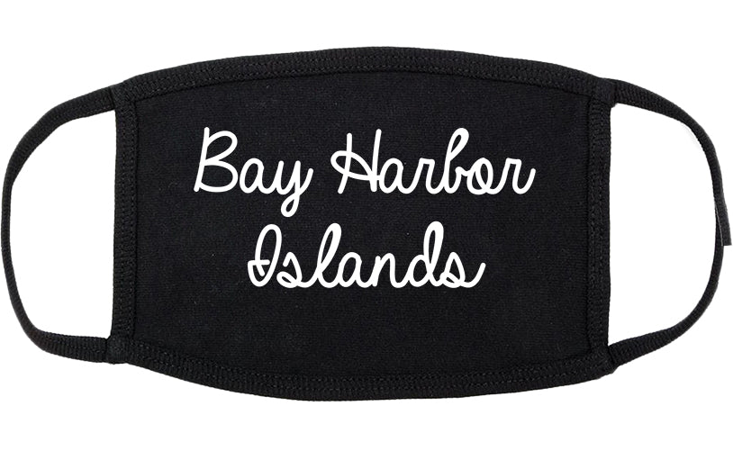 Bay Harbor Islands Florida FL Script Cotton Face Mask Black
