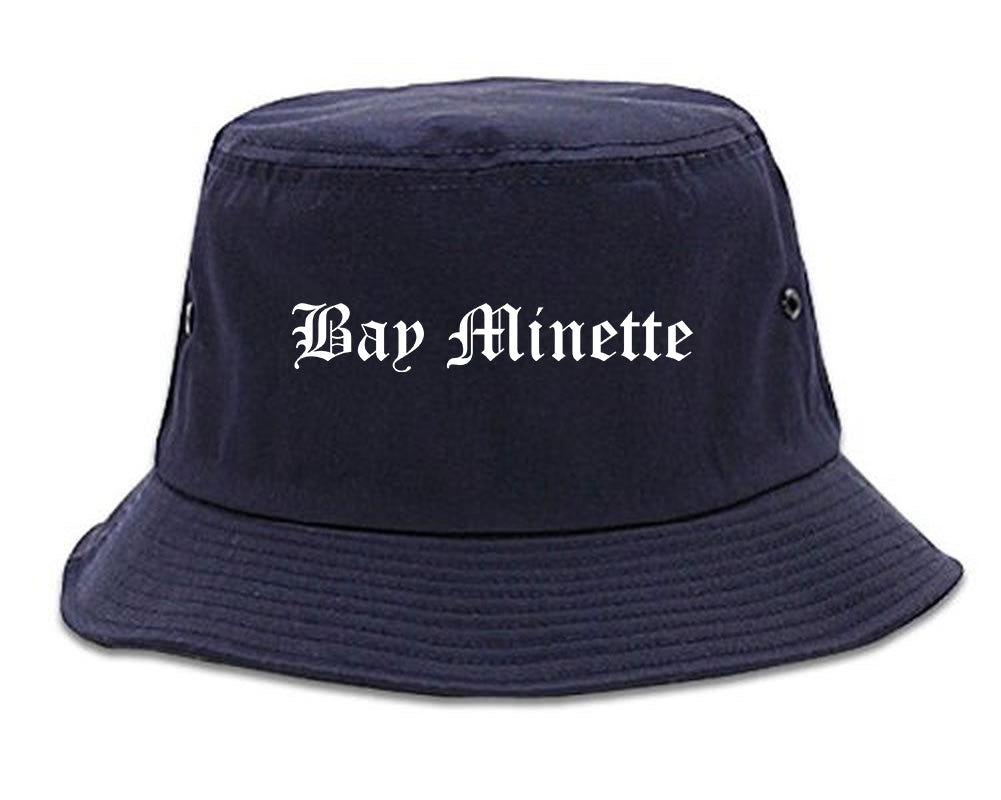 Bay Minette Alabama AL Old English Mens Bucket Hat Navy Blue