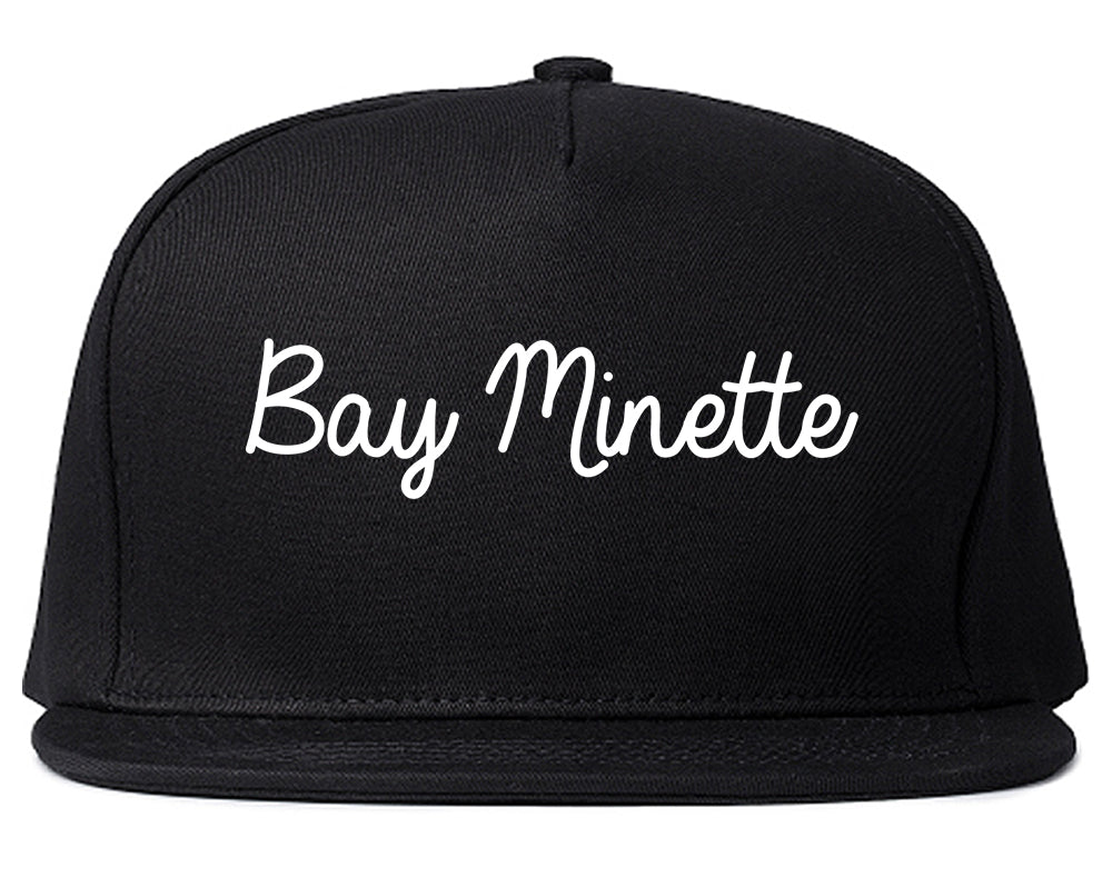 Bay Minette Alabama AL Script Mens Snapback Hat Black