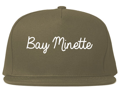 Bay Minette Alabama AL Script Mens Snapback Hat Grey