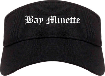 Bay Minette Alabama AL Old English Mens Visor Cap Hat Black