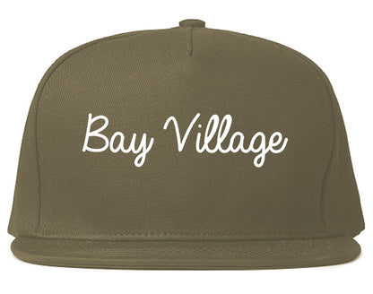 Bay Village Ohio OH Script Mens Snapback Hat Grey