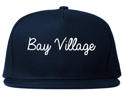 Bay Village Ohio OH Script Mens Snapback Hat Navy Blue