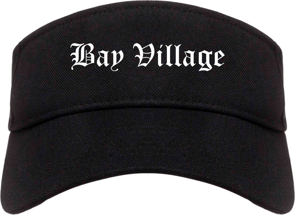 Bay Village Ohio OH Old English Mens Visor Cap Hat Black