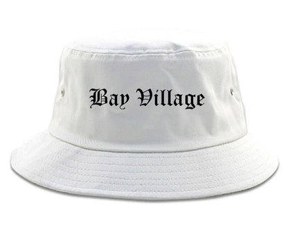 Bay Village Ohio OH Old English Mens Bucket Hat White