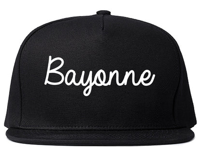 Bayonne New Jersey NJ Script Mens Snapback Hat Black