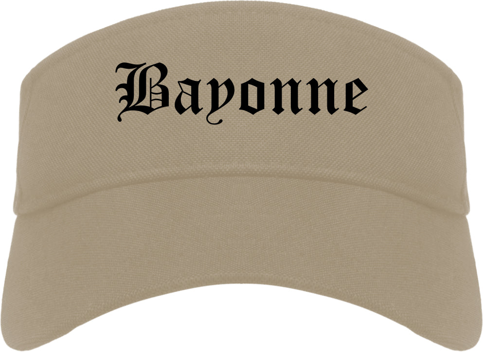 Bayonne New Jersey NJ Old English Mens Visor Cap Hat Khaki