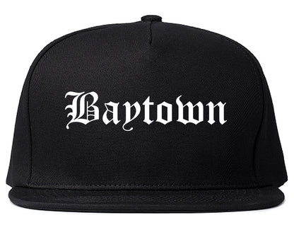 Baytown Texas TX Old English Mens Snapback Hat Black