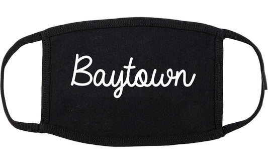 Baytown Texas TX Script Cotton Face Mask Black