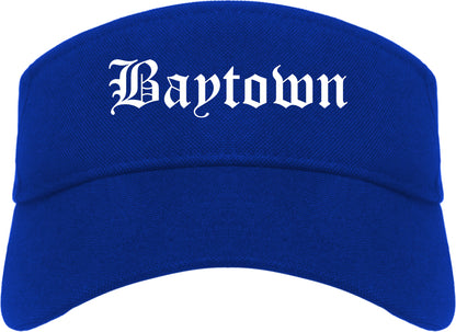 Baytown Texas TX Old English Mens Visor Cap Hat Royal Blue