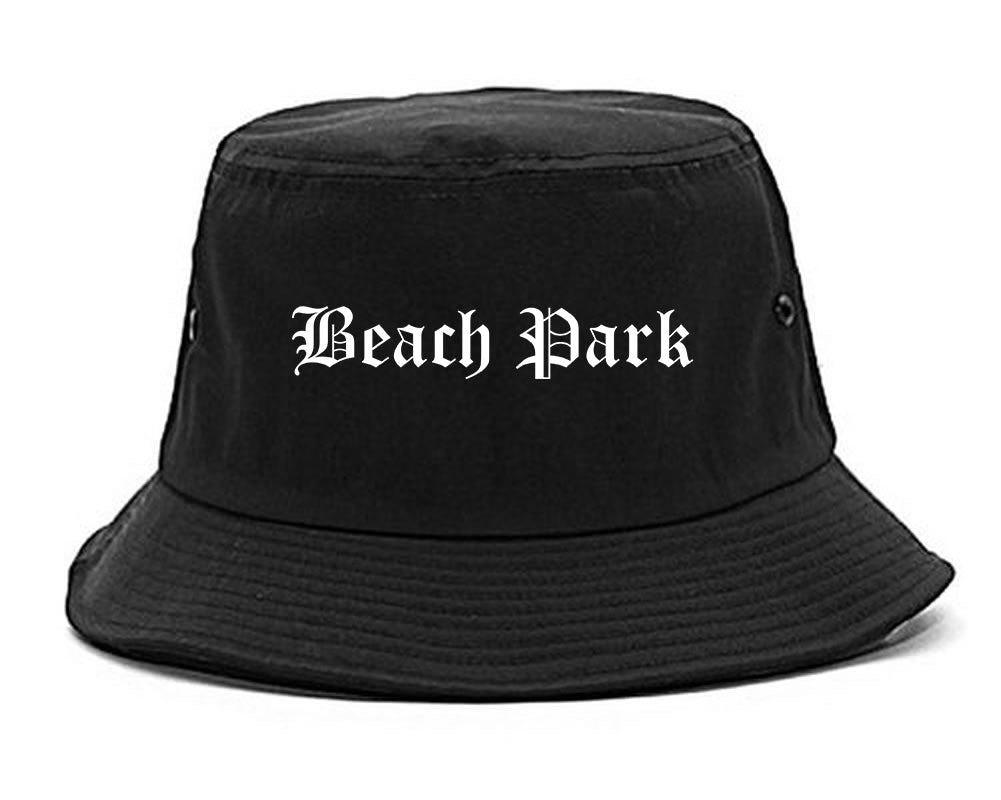 Beach Park Illinois IL Old English Mens Bucket Hat Black