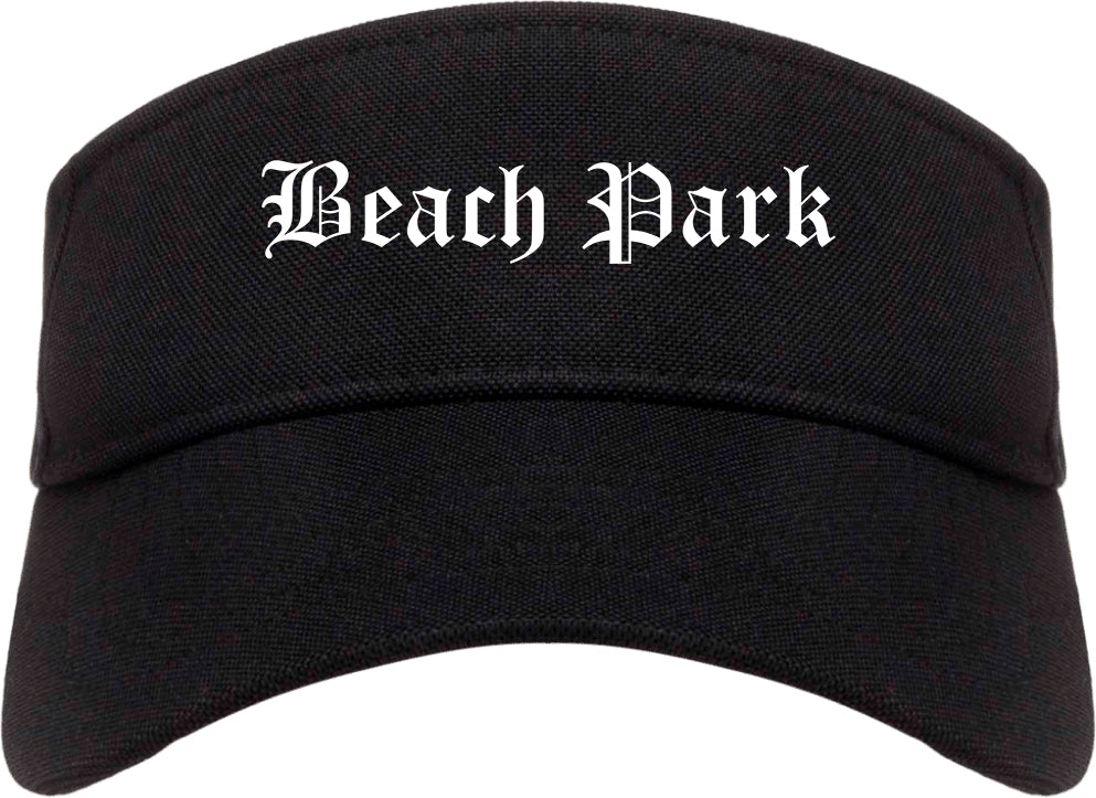 Beach Park Illinois IL Old English Mens Visor Cap Hat Black