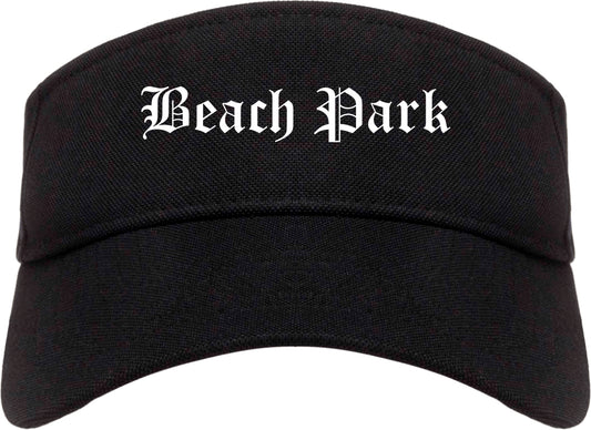 Beach Park Illinois IL Old English Mens Visor Cap Hat Black