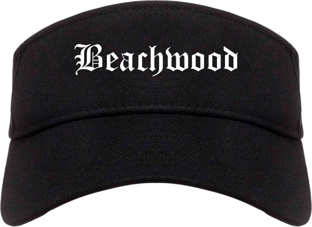 Beachwood Ohio OH Old English Mens Visor Cap Hat Black