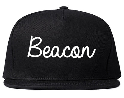 Beacon New York NY Script Mens Snapback Hat Black