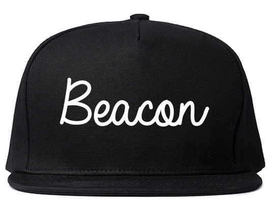 Beacon New York NY Script Mens Snapback Hat Black