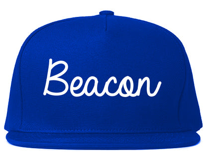 Beacon New York NY Script Mens Snapback Hat Royal Blue