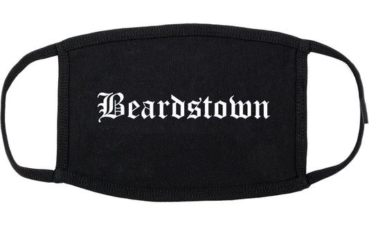 Beardstown Illinois IL Old English Cotton Face Mask Black