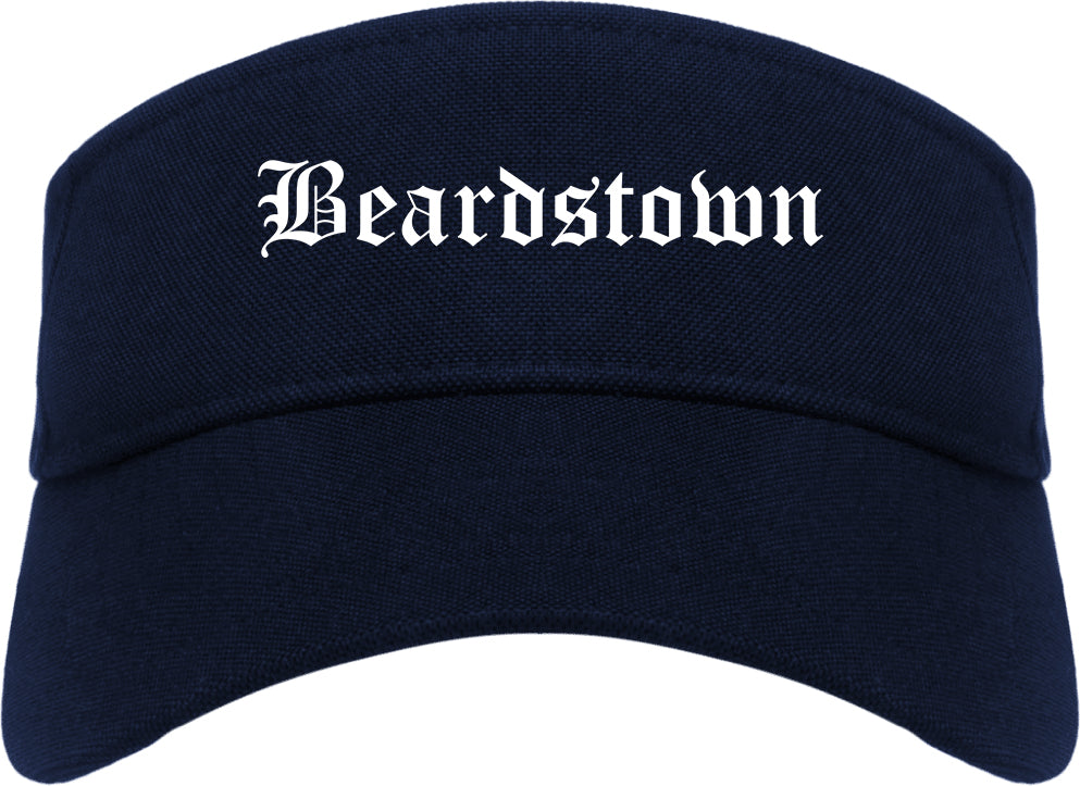 Beardstown Illinois IL Old English Mens Visor Cap Hat Navy Blue