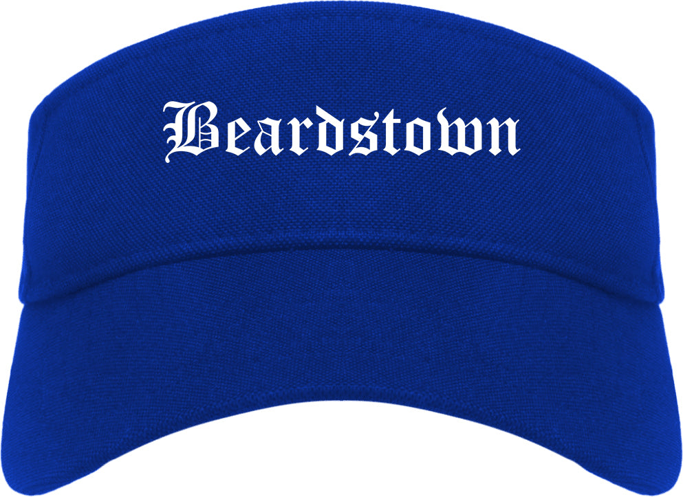 Beardstown Illinois IL Old English Mens Visor Cap Hat Royal Blue