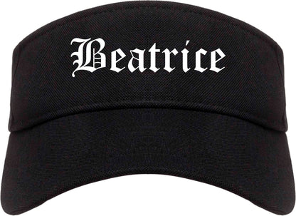 Beatrice Nebraska NE Old English Mens Visor Cap Hat Black