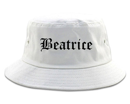 Beatrice Nebraska NE Old English Mens Bucket Hat White
