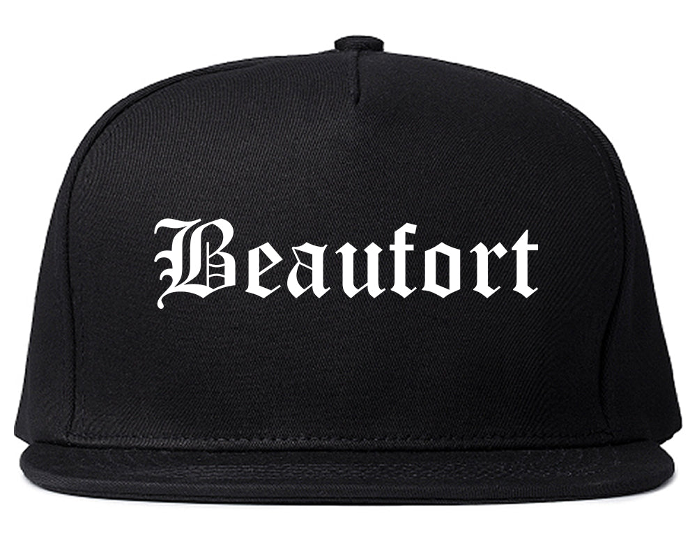 Beaufort South Carolina SC Old English Mens Snapback Hat Black