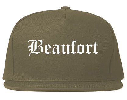Beaufort South Carolina SC Old English Mens Snapback Hat Grey