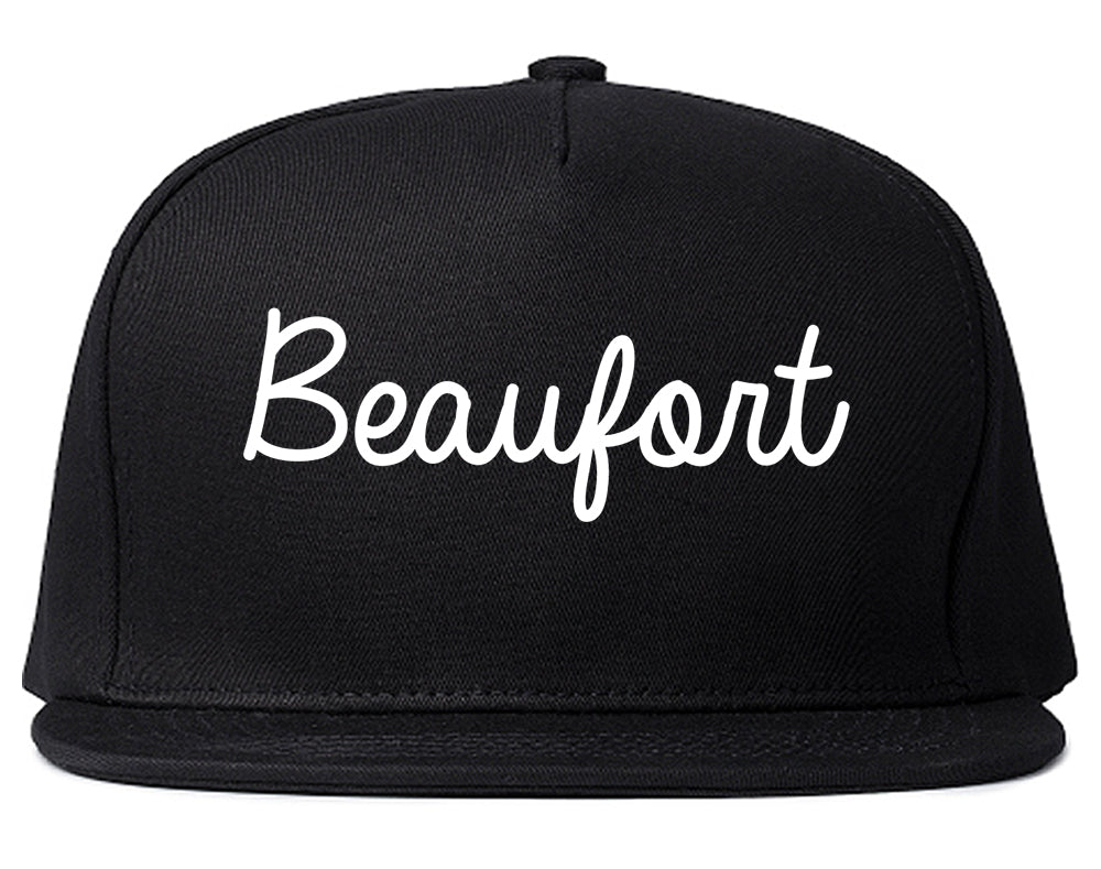 Beaufort South Carolina SC Script Mens Snapback Hat Black