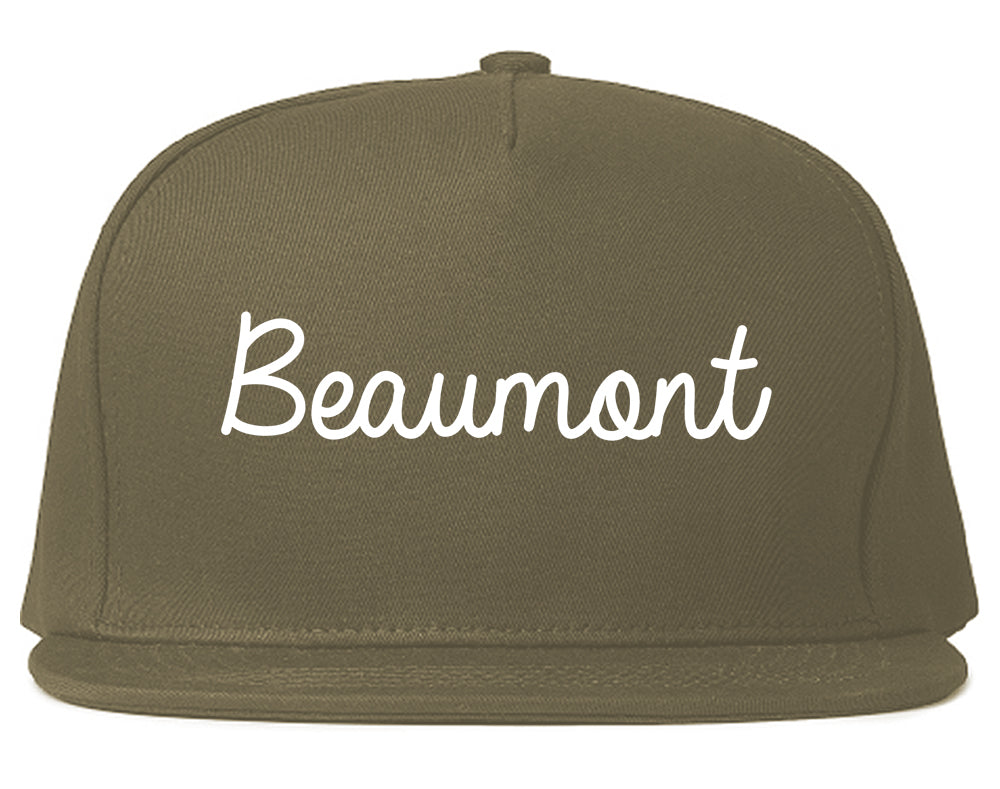 Beaumont California CA Script Mens Snapback Hat Grey