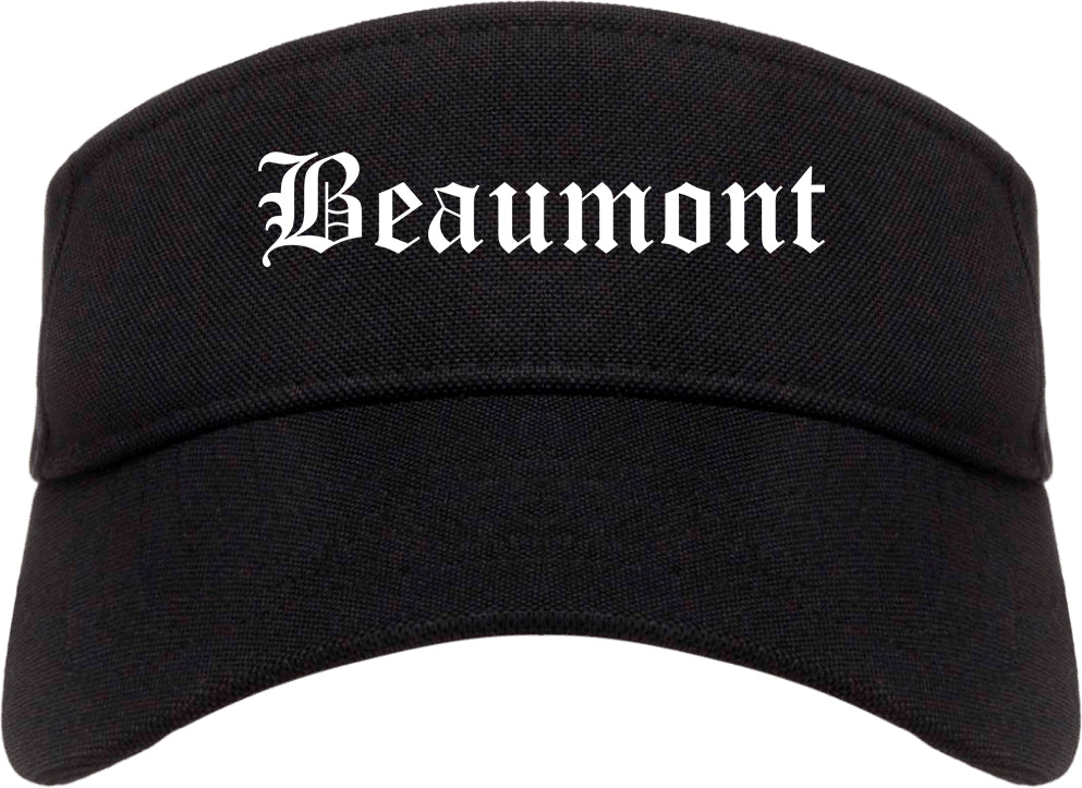Beaumont California CA Old English Mens Visor Cap Hat Black