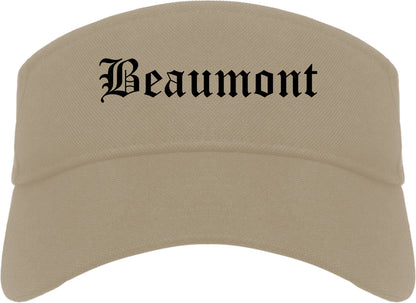 Beaumont California CA Old English Mens Visor Cap Hat Khaki