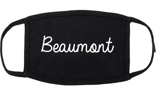 Beaumont Texas TX Script Cotton Face Mask Black