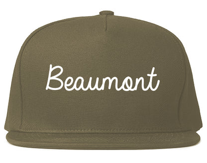 Beaumont Texas TX Script Mens Snapback Hat Grey